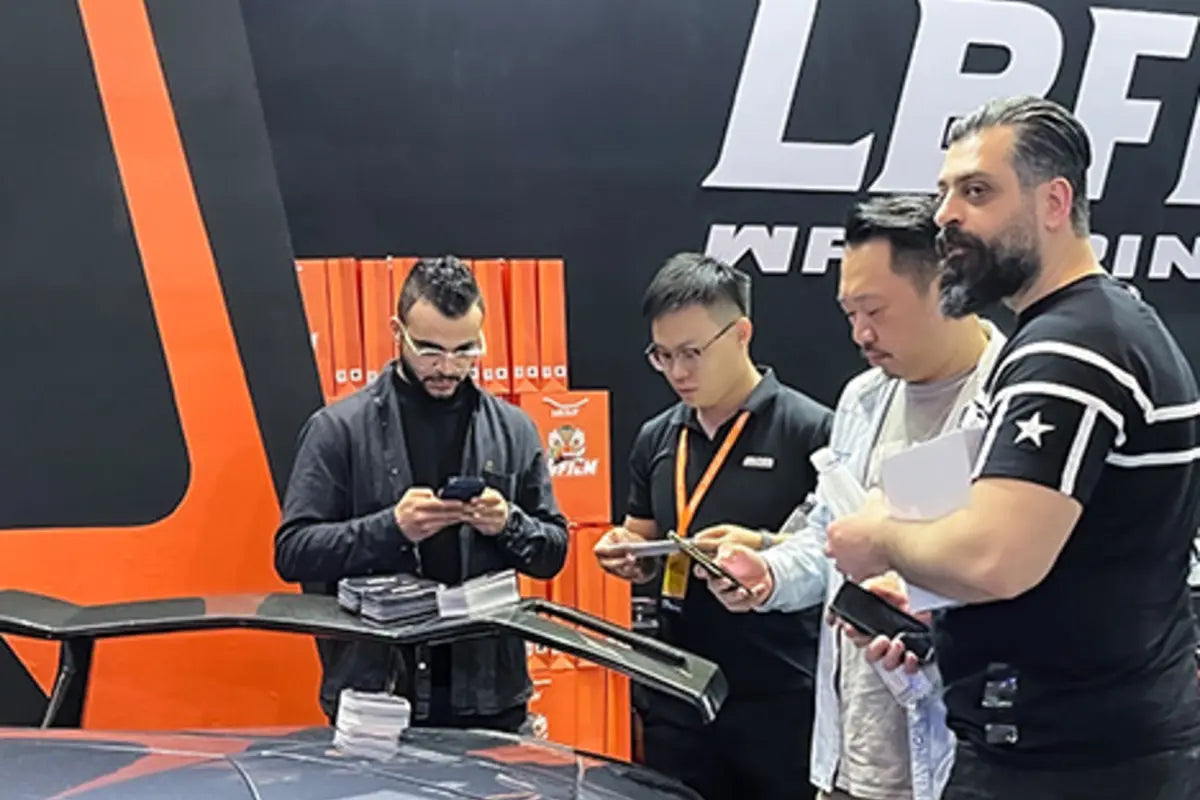 LBFILM team presenting automotive film products at an exhibition