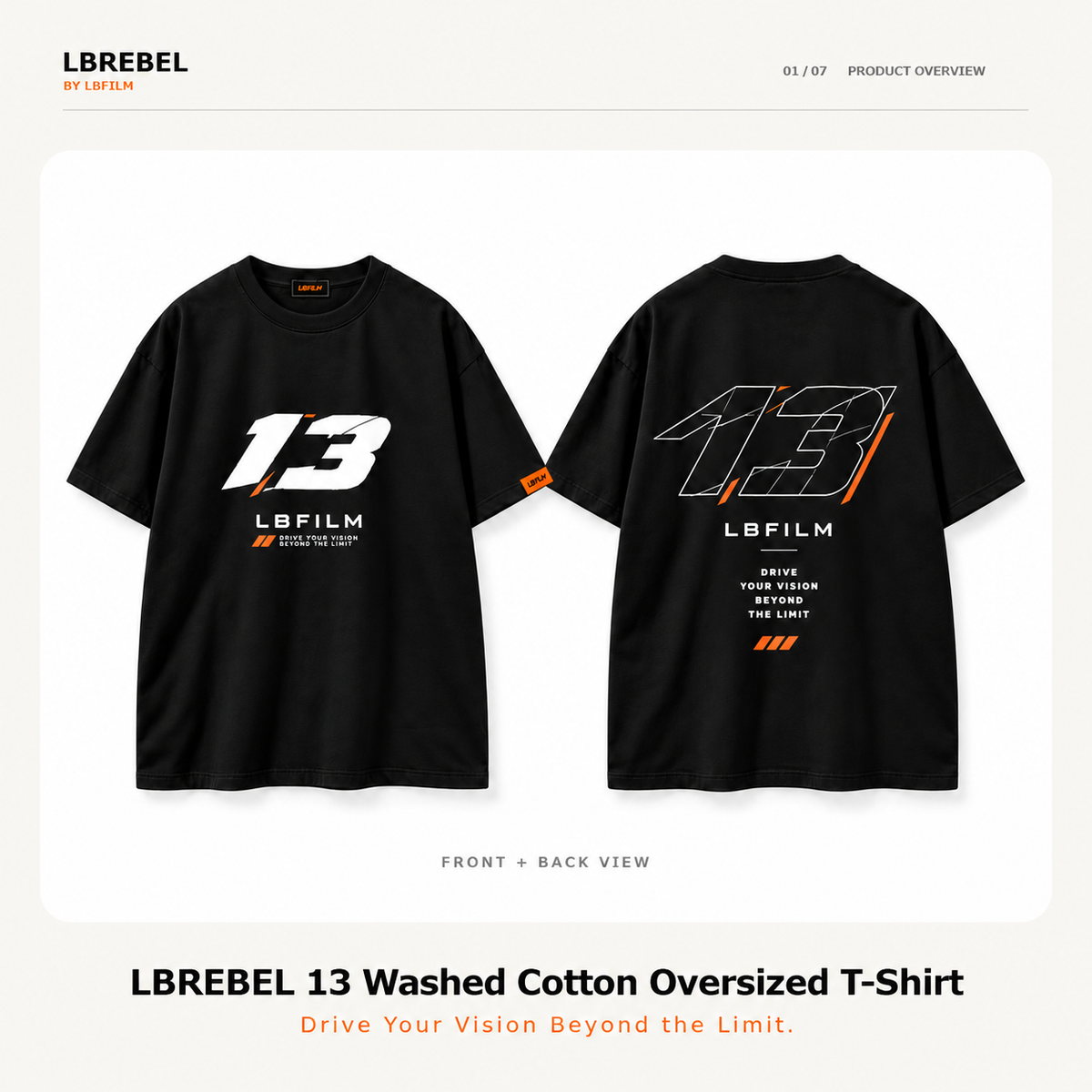 LBREBEL 13 Washed Cotton Oversized T-Shirt