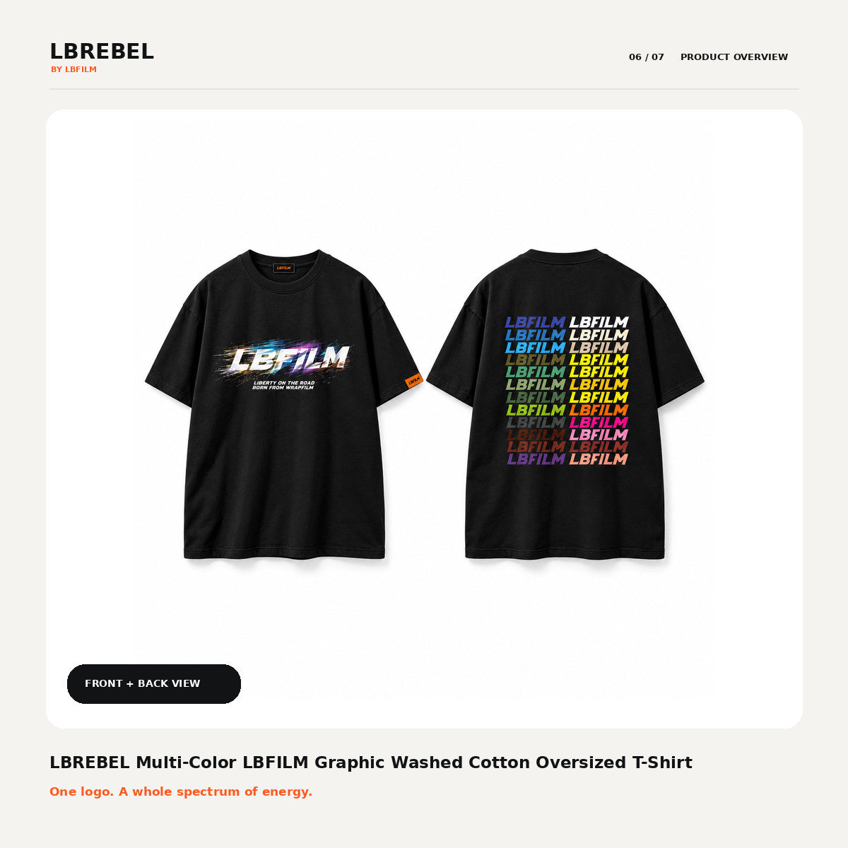 LBREBEL Multi-Color Logo Oversized Tee