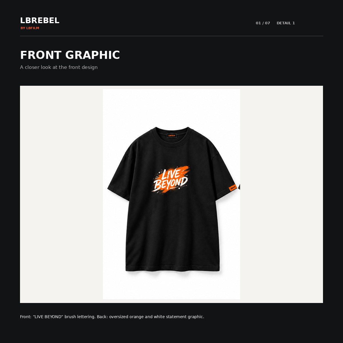 LBREBEL Live Beyond Graphic Oversized Tee