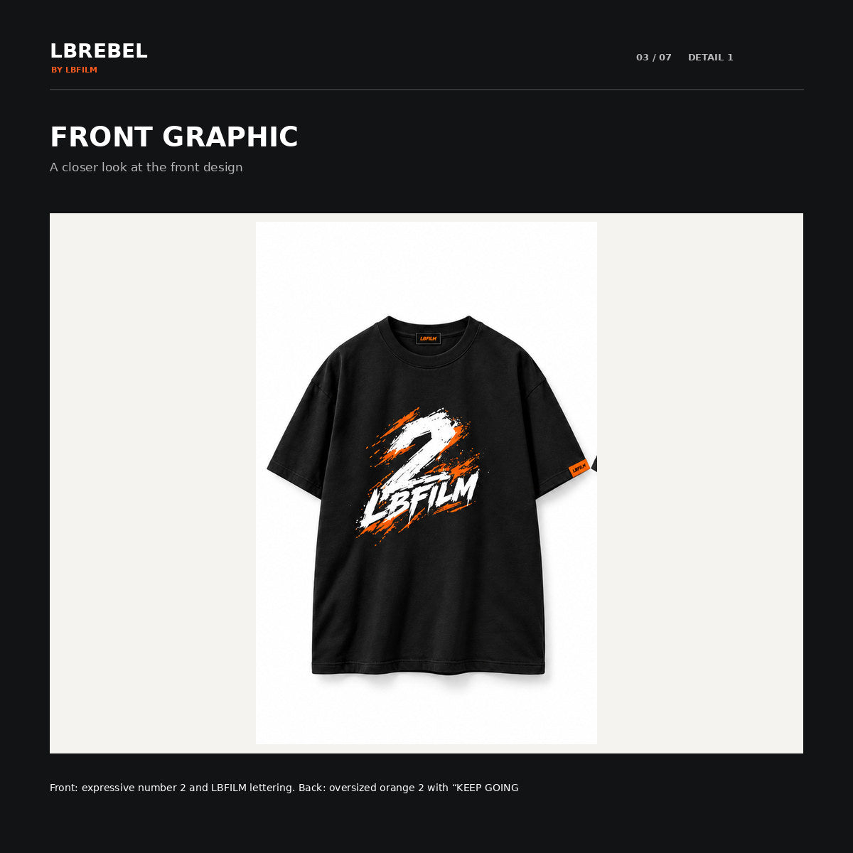 LBREBEL Keep Going Graphic Oversized Tee