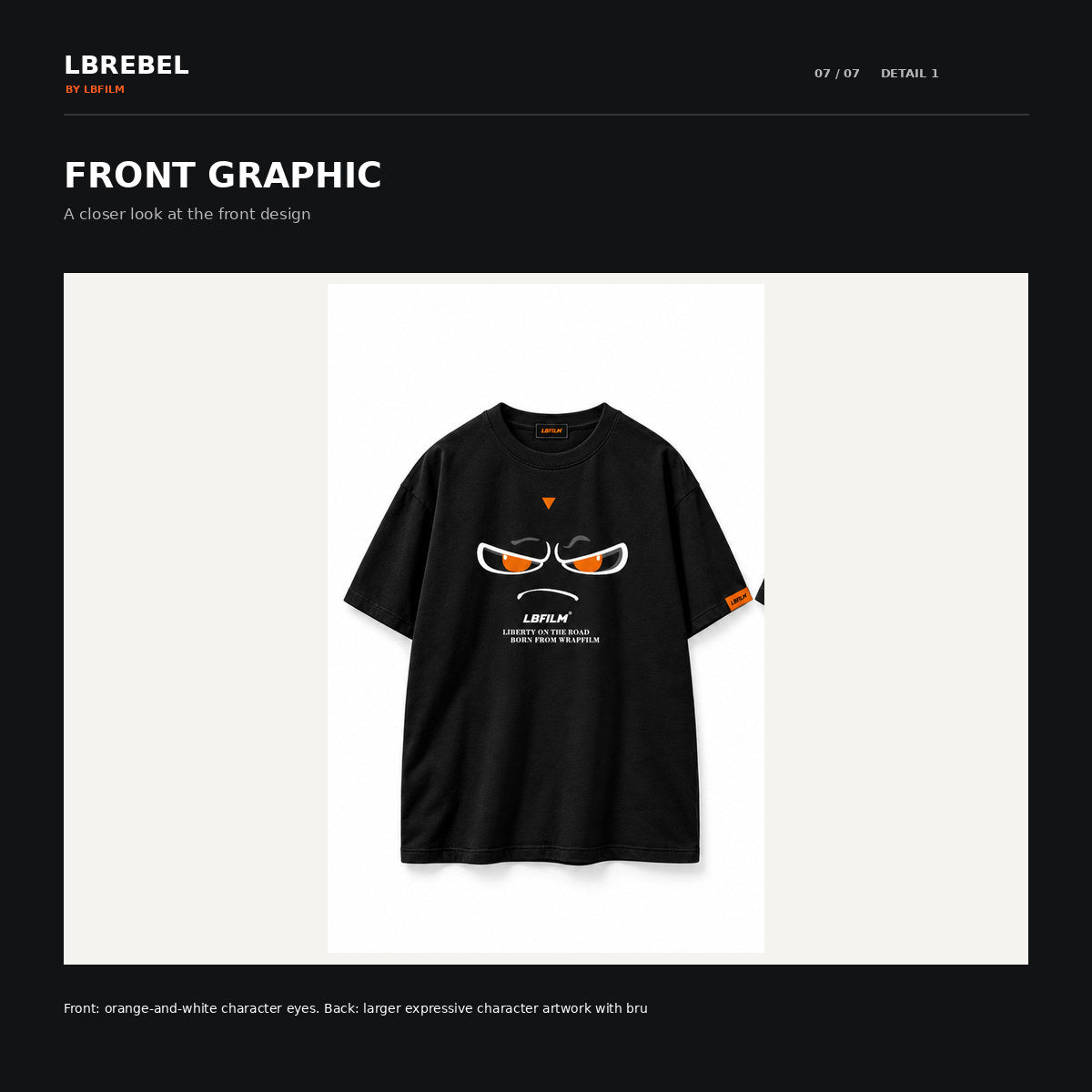 LBREBEL Angry Eyes Graphic Oversized Tee