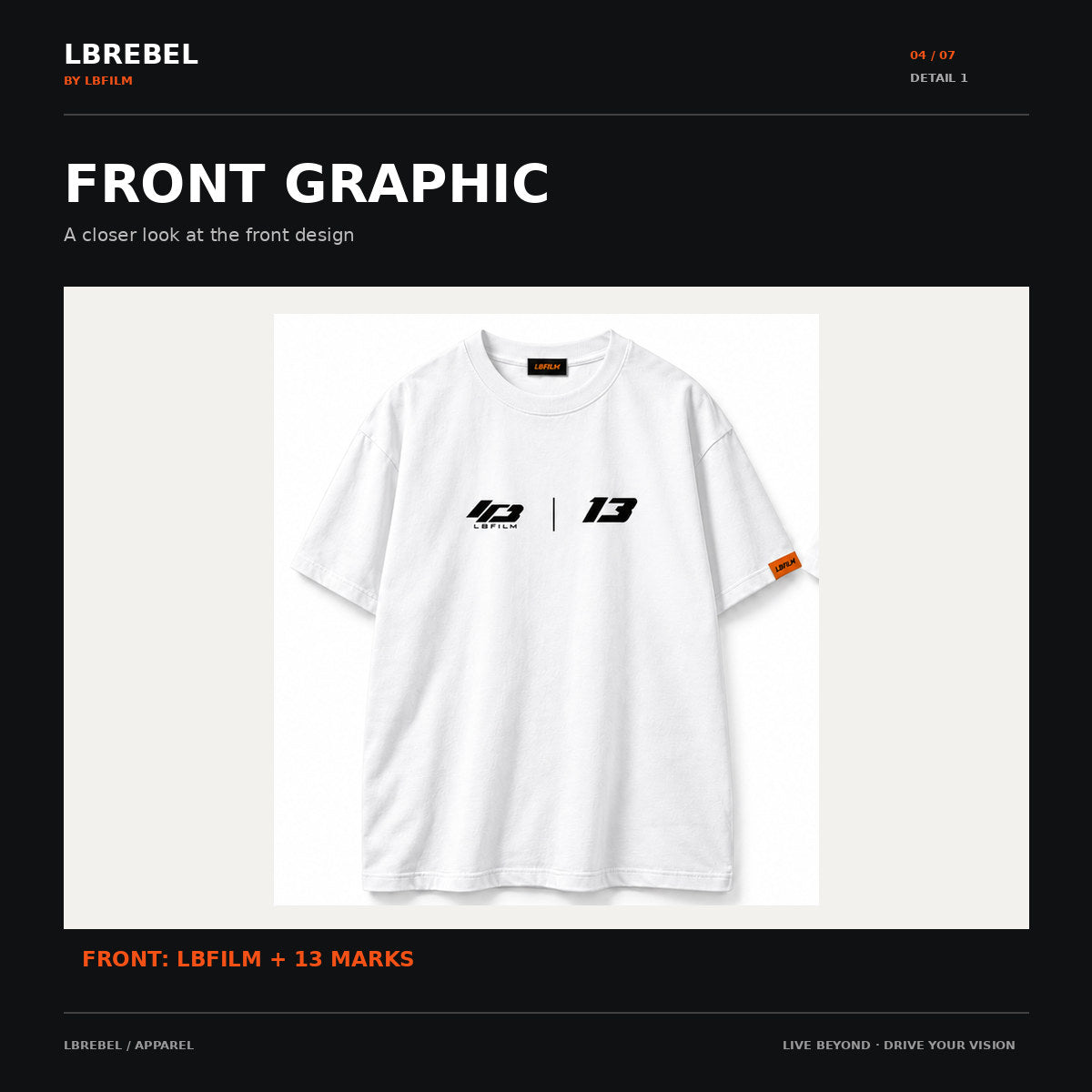 LBREBEL 13 White Oversized Tee