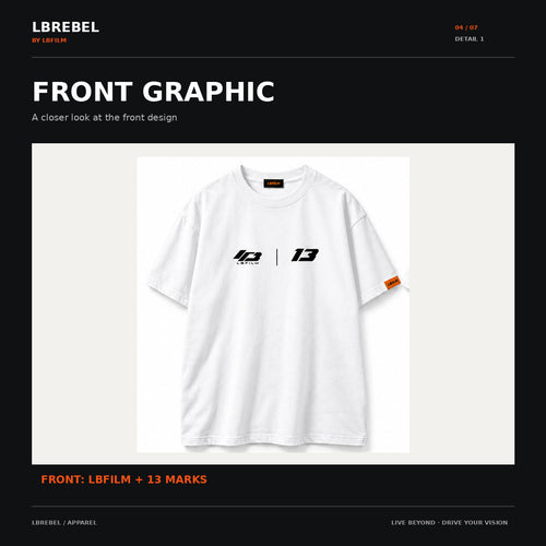 LBREBEL 13 White Oversized Tee