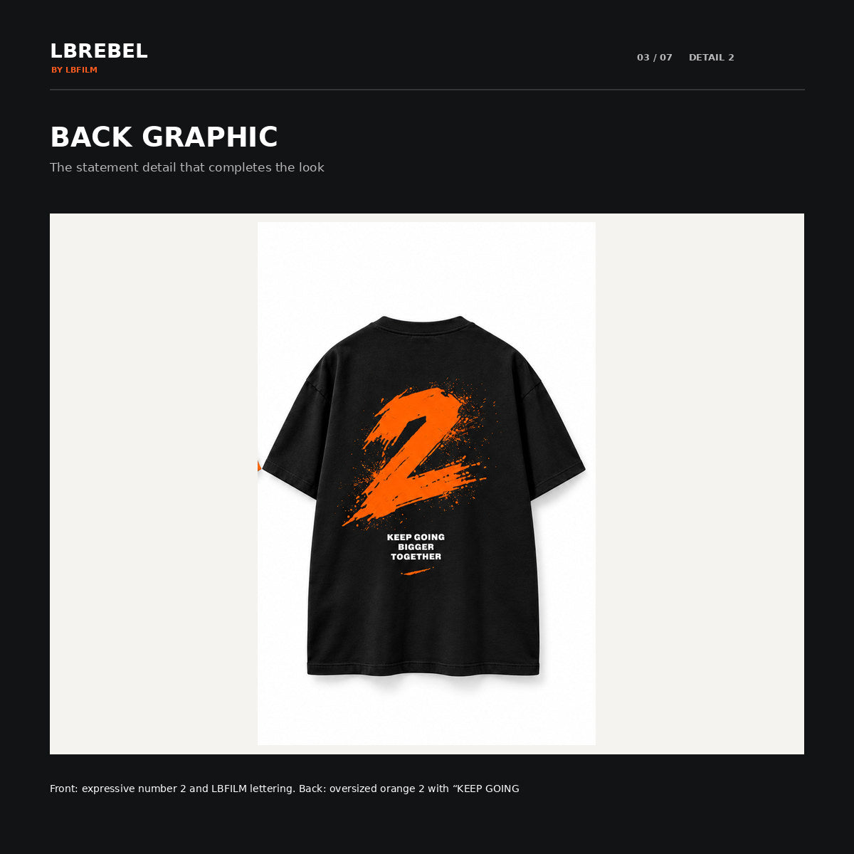LBREBEL Keep Going Graphic Oversized Tee