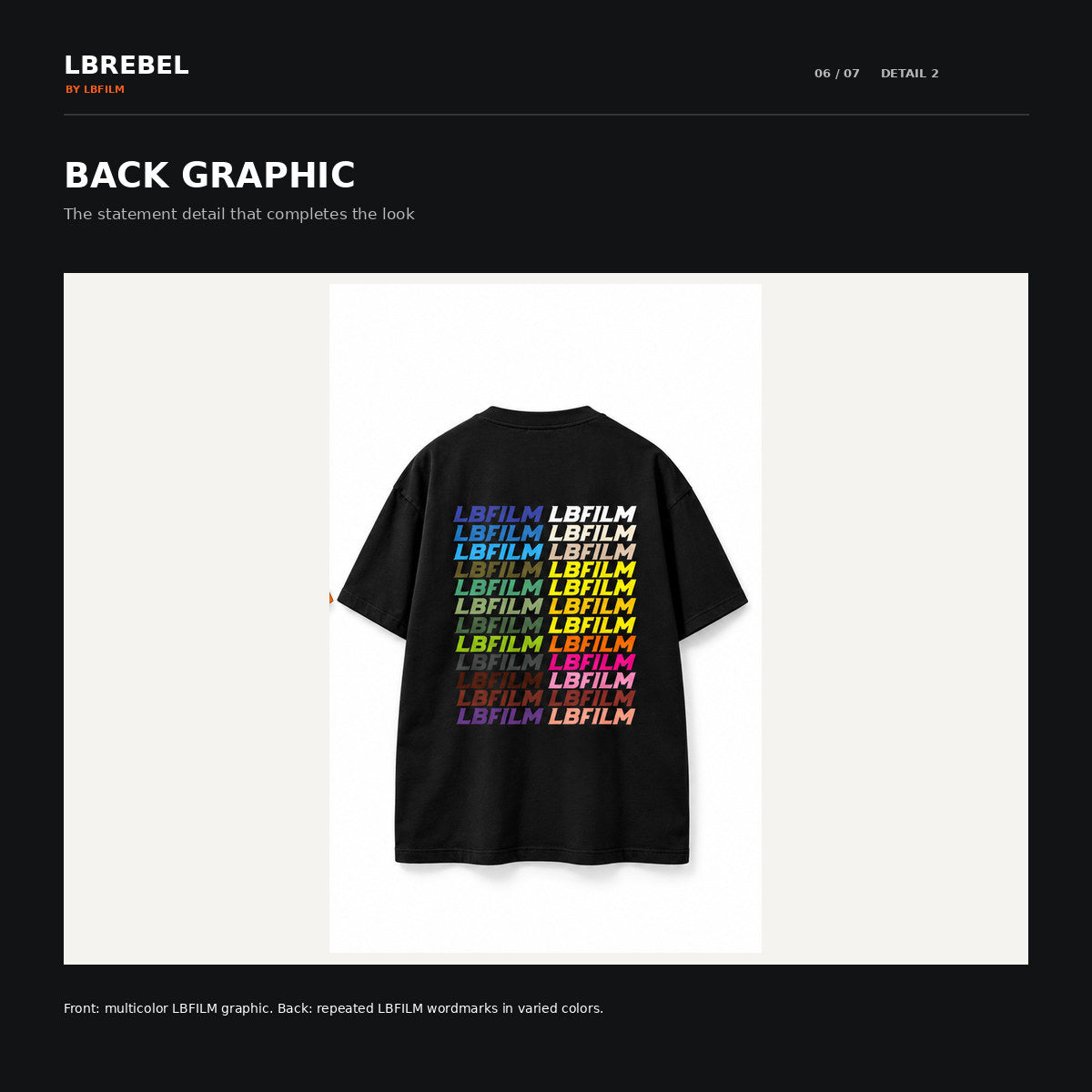 LBREBEL Multi-Color Logo Oversized Tee