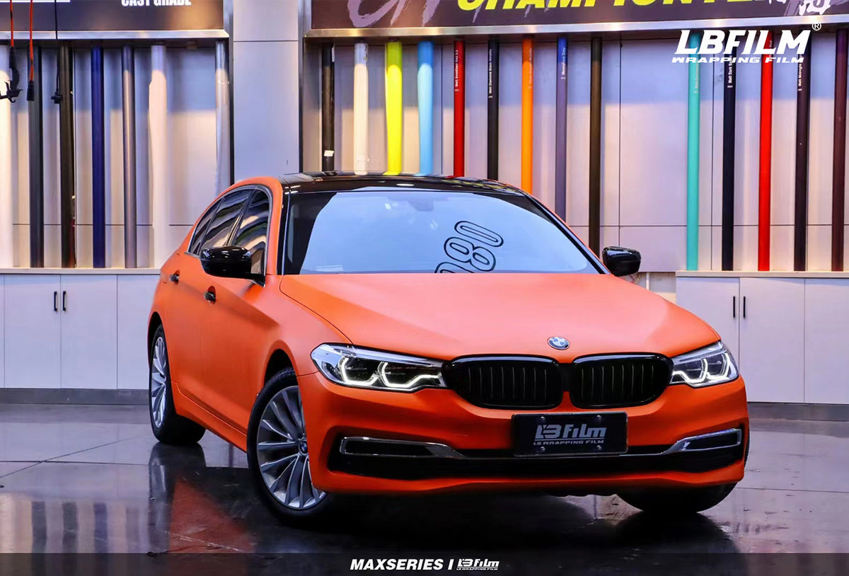 BMW X5 in LBFILM Ultimate Flat Lava Orange