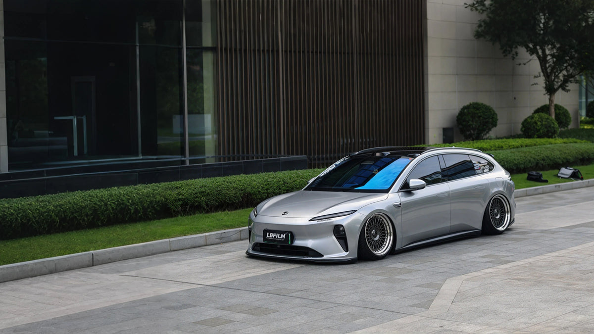 Silver vehicle showcasing LBFILM clear paint protection film
