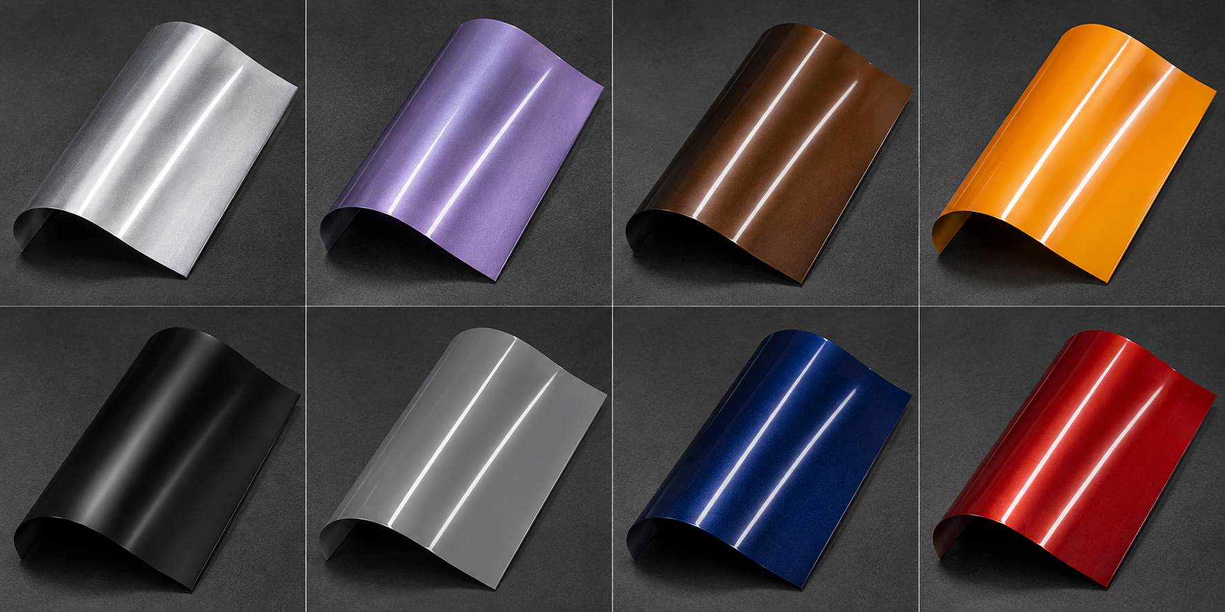 Eight selected LBFILM Color PPF sample finishes